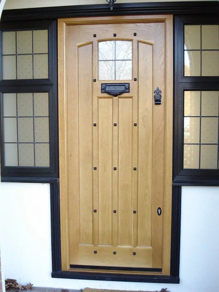 Oak studded front door